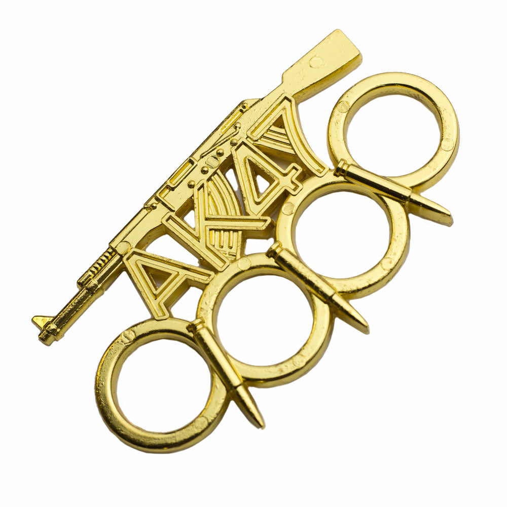 AK-47 Rifle Bullet Spiked Golden Knuckle Paperweight Collectible Weapons - Tophatter Daily Deals