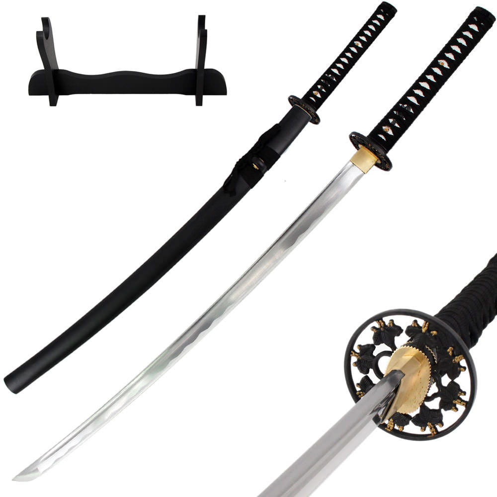 Practical Japanese Samurai Katana Sword With Free Stand and Sword Bag - TOPHATTER'S ARMORY DEALS Collectible Weapons - Tophatter Daily Deals