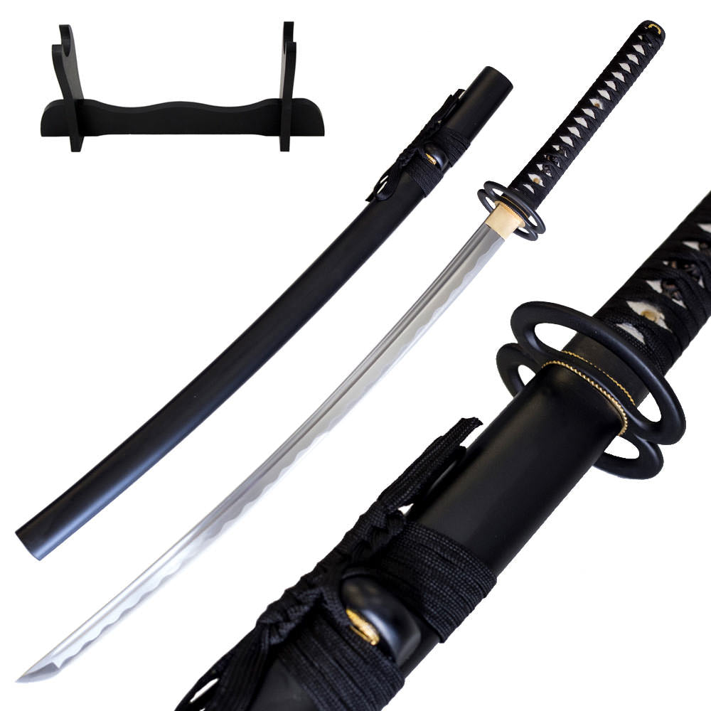 Functional Samurai Katana Razor Sharp With Free Stand and Sword Bag - Tophatter's Guns'N'Weapons Store - FREE SHIPPING Collectible Weapons - Tophatter Daily Deals