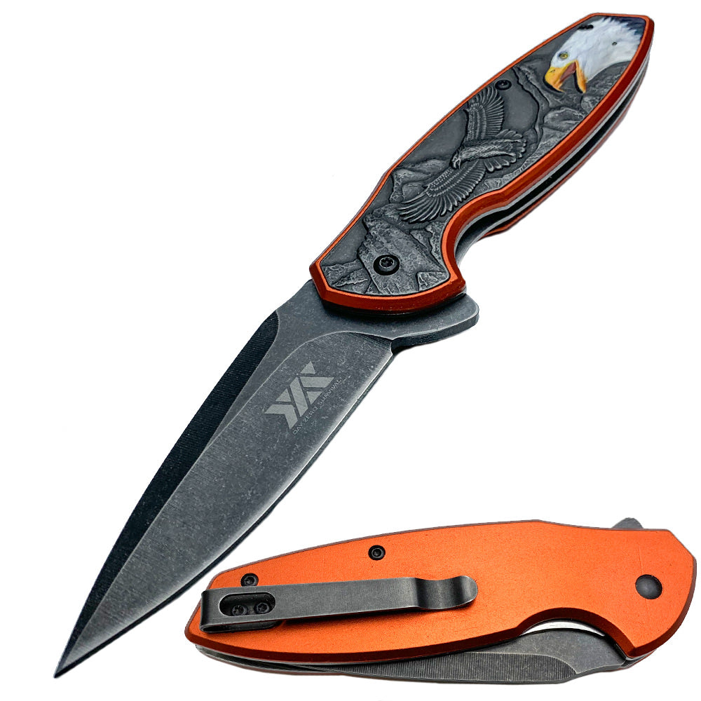 8" American Bald Eagle Spring Assisted Folding Pocket Knife - Tophatter's Inc. Weapons Store Online Collectible Weapons - Tophatter Daily Deals