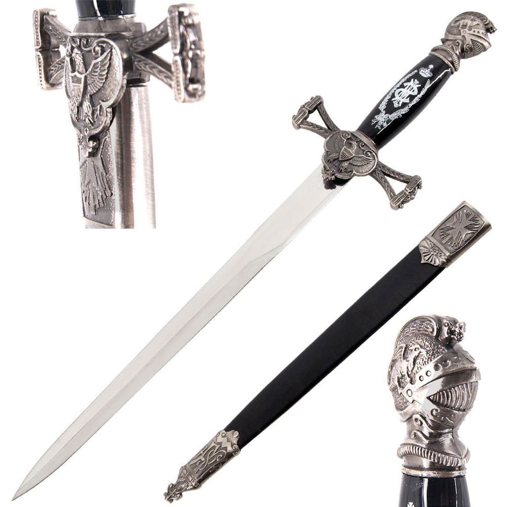 21 Inch Masonic Knights Ceremonial Dagger Short Sword Collectible Weapons - Tophatter Daily Deals
