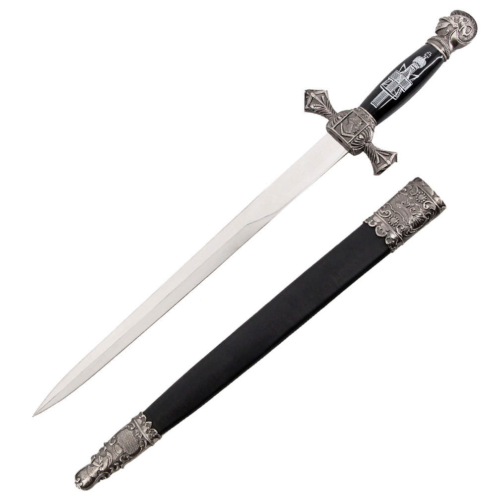 21 Inch Knights of St. John Diamond Guard Dagger Short Sword Collectible Weapons - Tophatter Daily Deals