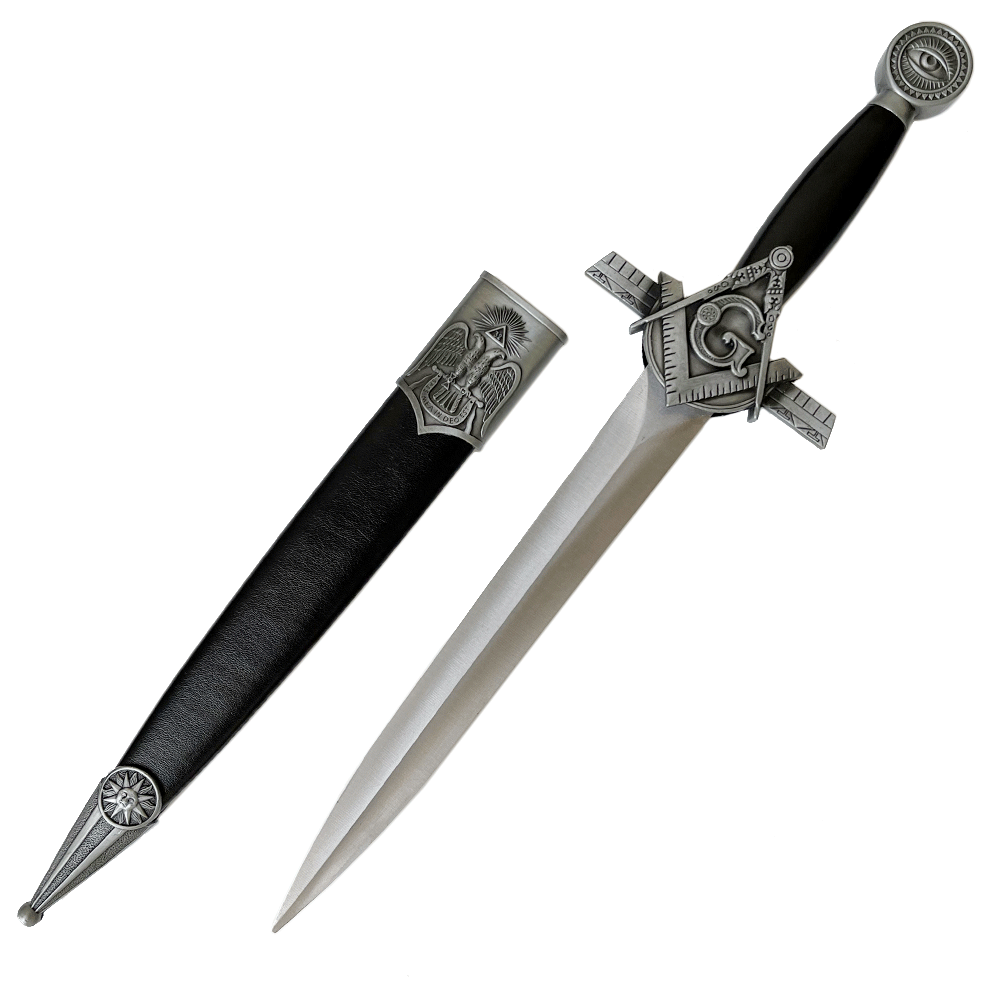 16.5" Masonic Free Mason Medieval Fixed Blade Short Sword Knife Dagger - TOPHATTER'S ARMORY DEALS Collectible Weapons - Tophatter Daily Deals