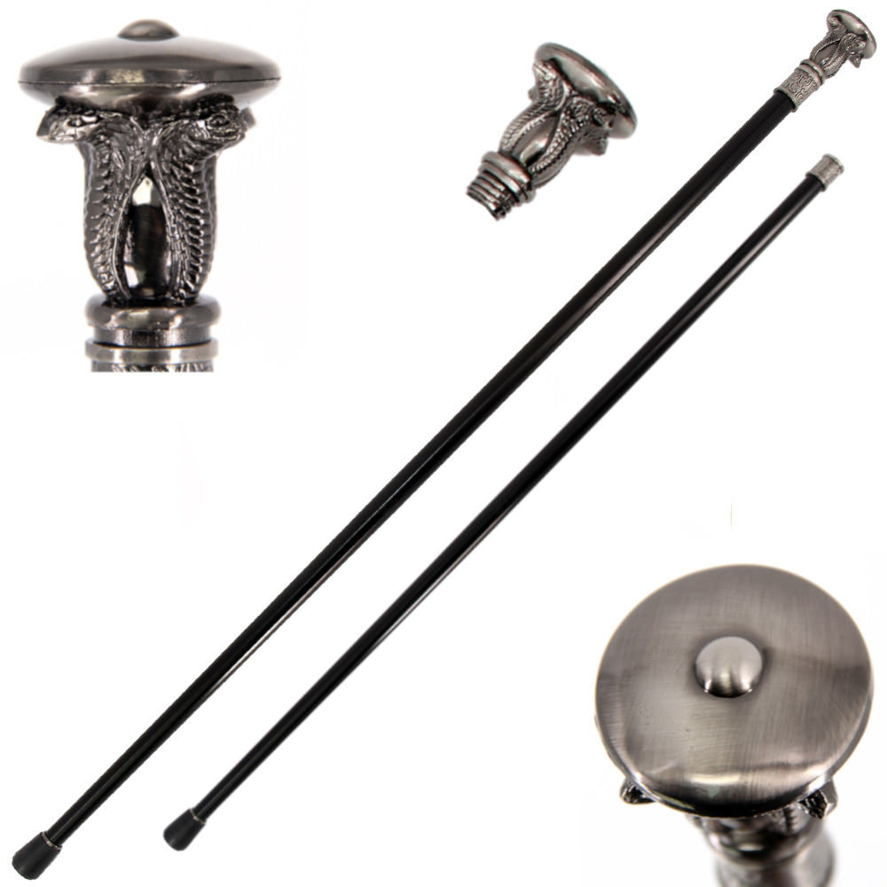 36.5" Serpent Cobra Steel Walking Stick Gentleman's Cane - Tophatter's Guns'N'Weapons Store Collectible Weapons - Tophatter Daily Deals