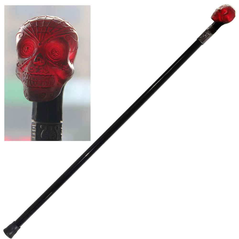 35" Day Of The Dead Skull Walking Stick Cane - TOPHATTER'S ARMORY DEALS Collectible Weapons - Tophatter Daily Deals