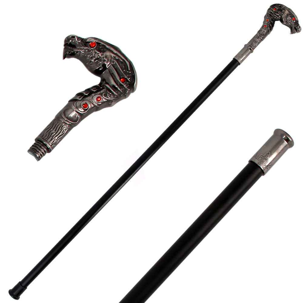 37" Dragon Wild Fighting Walking Cane Staff Steel Shaft Stick Collectible Weapons - Tophatter Daily Deals