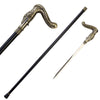 36.5 Inches Brass Finish Burst Snake Head Cane Sword - Tophatter's Army Products & Self Defense Collectible Weapons - Tophatter Daily Deals
