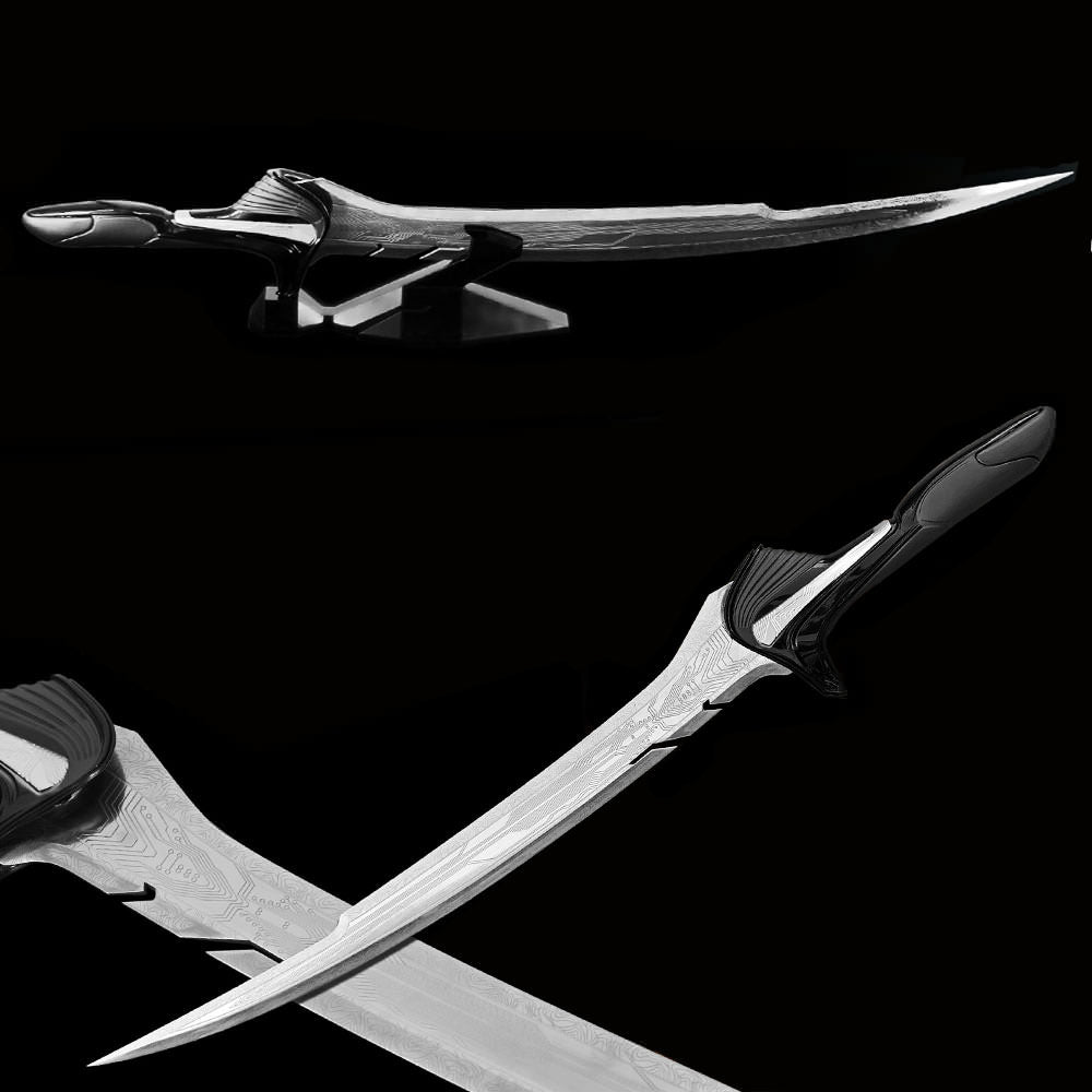 Angel Stainless Steel Replica 1/1 Damascus Etched Sword With Stand Collectible Weapons - Tophatter Daily Deals