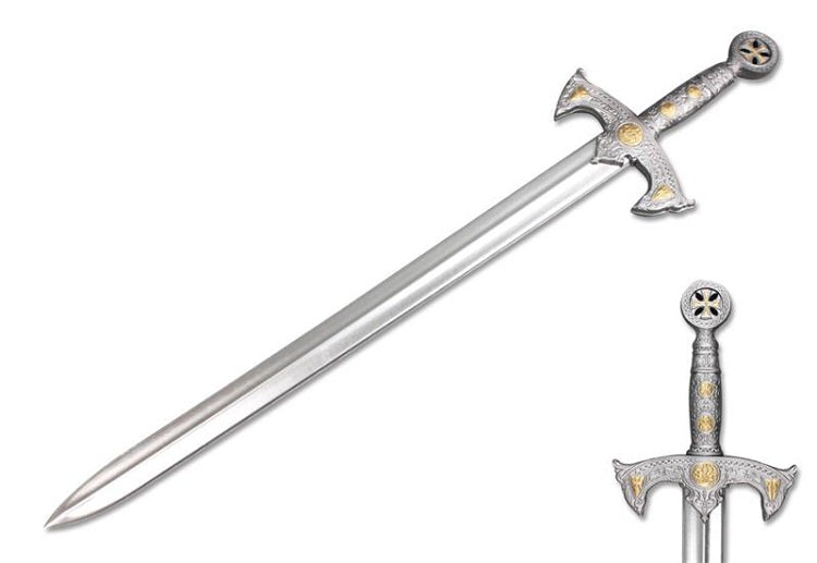 Foam Padded Knights Templar Crusader Sword Costume Prop Cosplay LARP - TOPHATTER'S ARMORY DEALS Collectible Weapons - Tophatter Daily Deals