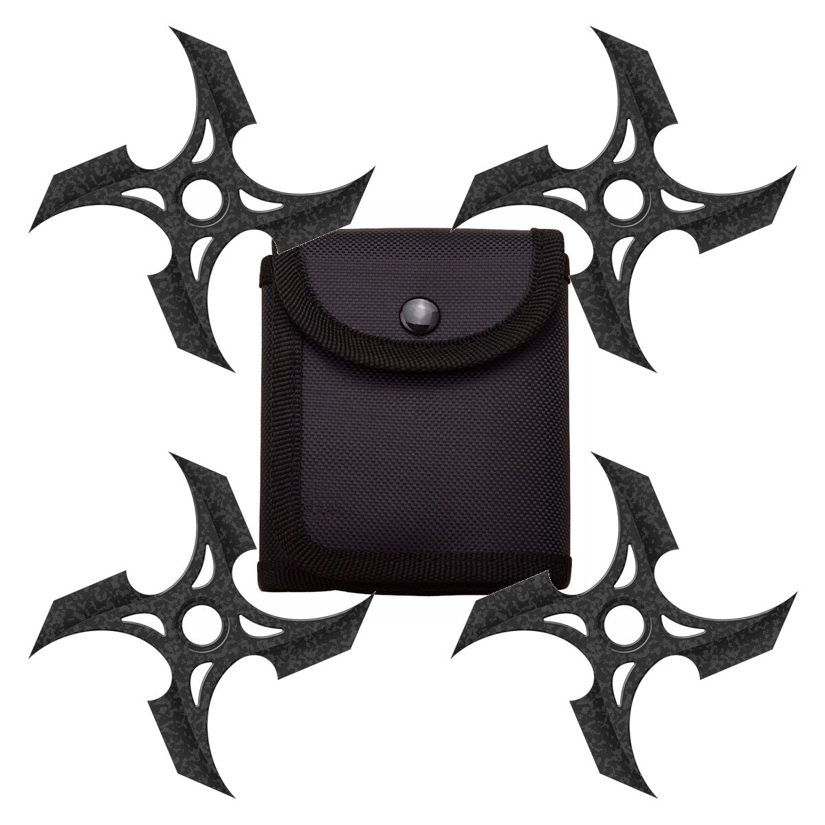 4 Pc Set Stonewash Finish Four Point Throwing Ninja Stars Shuriken - Tophatter's Guns'N'Weapons Store Collectible Weapons - Tophatter Daily Deals