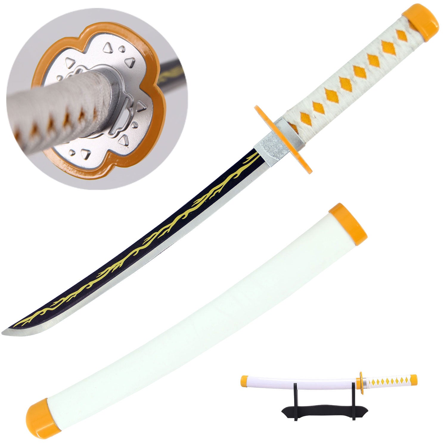 Zenitsu Agatsuma's Yellow Nichirin Miniature Katana - Zenitsu Sword - TOPHATTER'S ARMORY DEALS Collectible Weapons - Tophatter Daily Deals