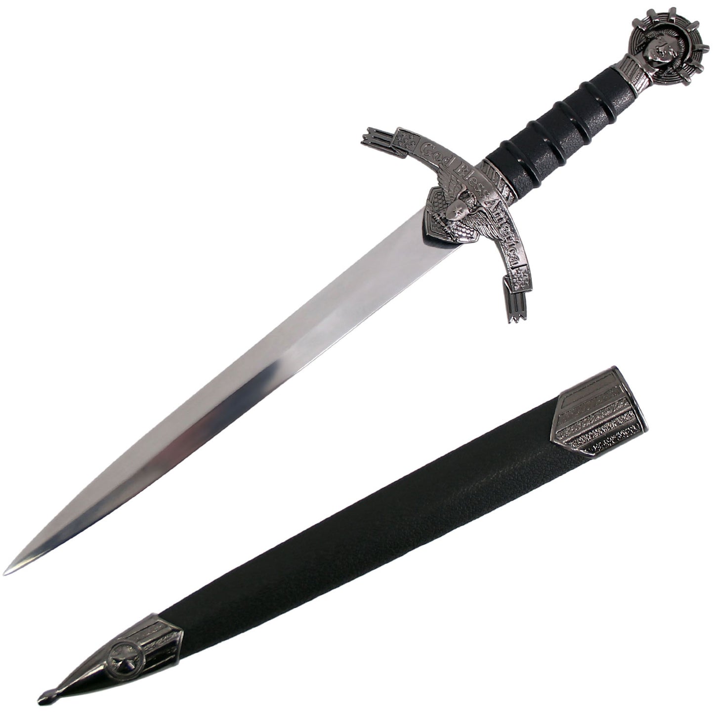 14.25 Inch Lady Liberty USA Dagger with Scabbard Collectible Weapons - Tophatter Daily Deals