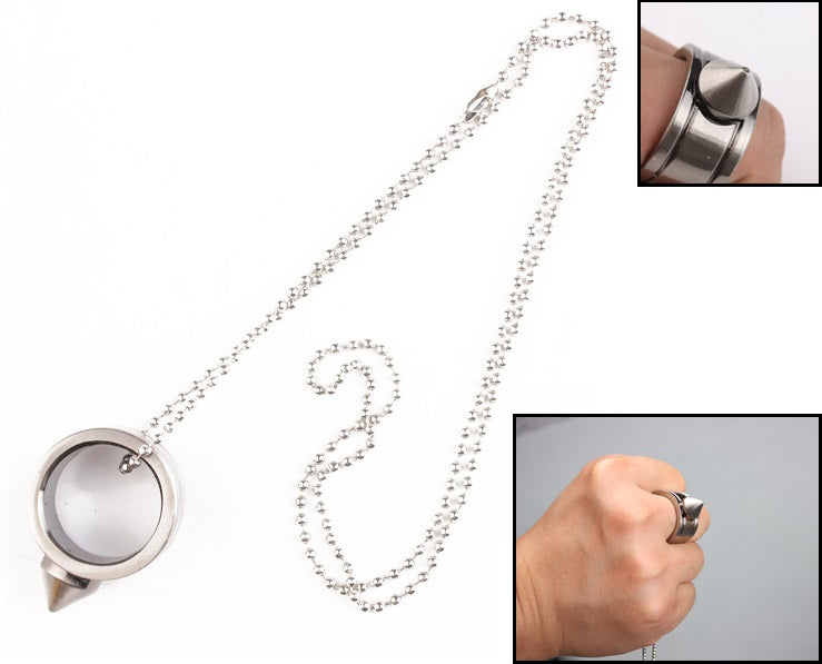 Self Defense Steel Ring Spike Window Breaker Emergency Rescue Survival Tool - Tophatter's Guns'N'Weapons Store Collectible Weapons - Tophatter Daily Deals