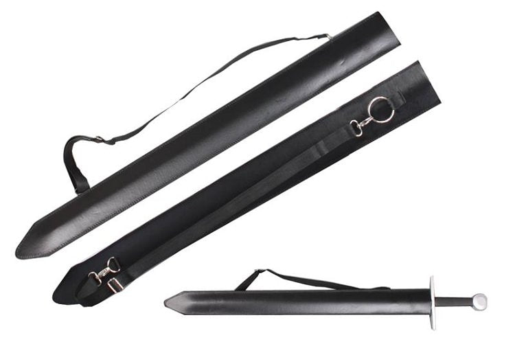 Medieval Broad Foam Sword Large Leather Carrying Case Scabbard Collectible Weapons - Tophatter Daily Deals