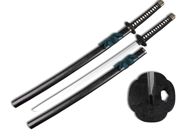 Black Wooden Training Samurai Katana Sword with Scabbard Cosplay Weapon Collectible Weapons - Tophatter Daily Deals