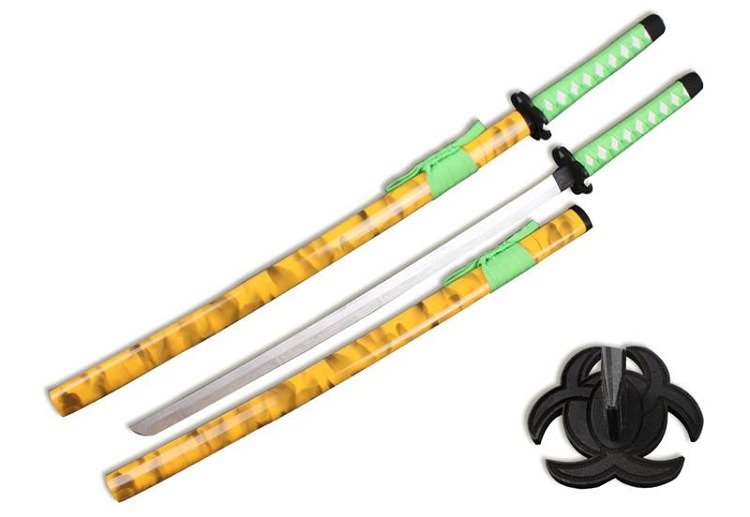 Zombie Wooden Samurai Katana Sword with Scabbard Cosplay Weapon - Tophatter's Army Products & Self Defense Collectible Weapons - Tophatter Daily Deals