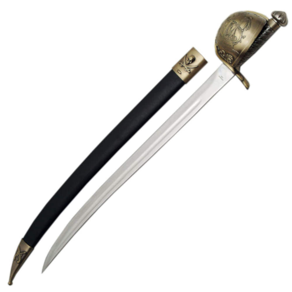 Caribbean Skull Crossbones Pirate Captain Jack Sparrow's Cutlass Sword - TOPHATTER'S ARMORY DEALS Collectible Weapons - Tophatter Daily Deals