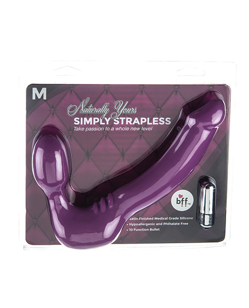 Simply Strapless Silicone Strap On Medium Purple Dildoes & Dongs - Tophatter Daily Deals