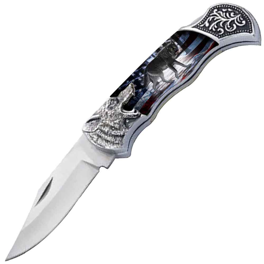 7.25" Wolf Bolster Handle Lockback Folding Pocket Knife in a Gift Box Style-18 Collectible Weapons - Tophatter Daily Deals