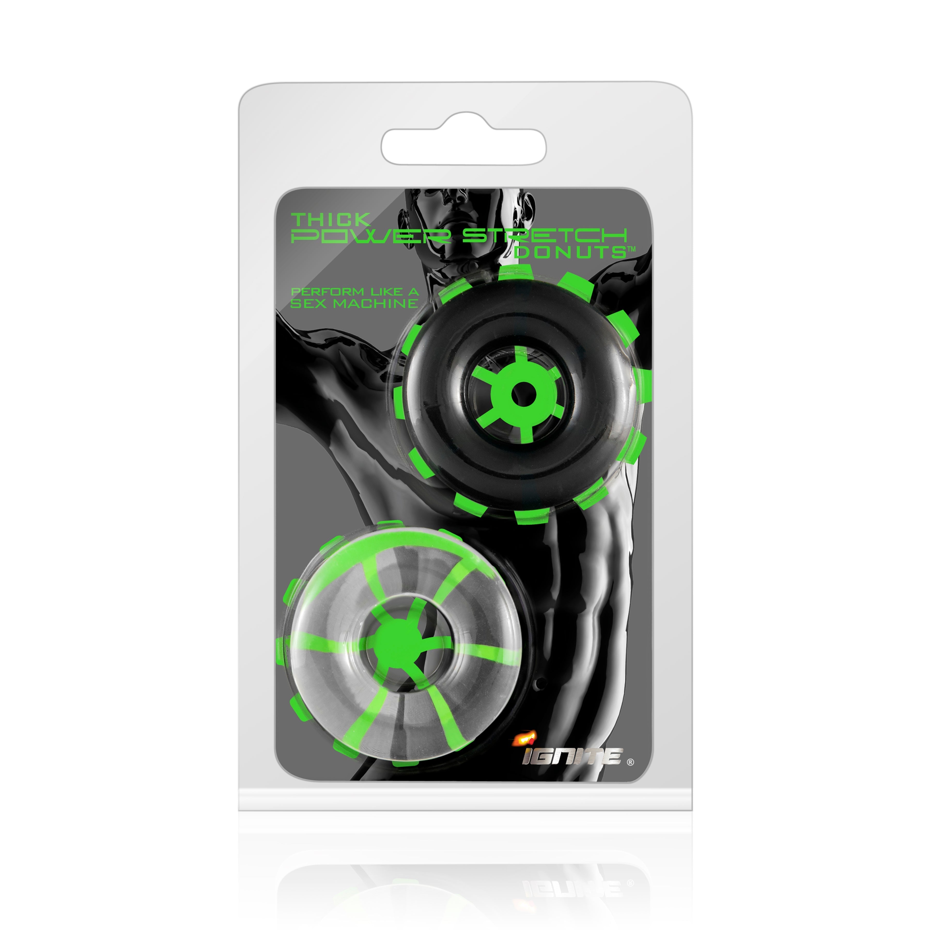 Ignite Thick Power Stretch Donuts - Black/Clear Pack of 2 - Tophatter Daily Deals