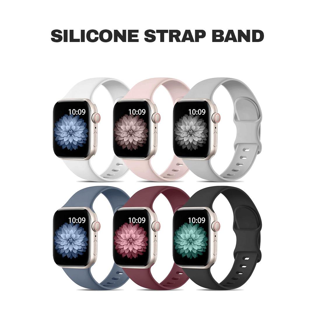 Apple Watch Belt - Silicone Strap Band for Apple Watch Series 9 8 7 6 SE 5 4 3 38/40/41/42/44/45mm Strap Band Apparel & Accessories - Tophatter Daily Deals