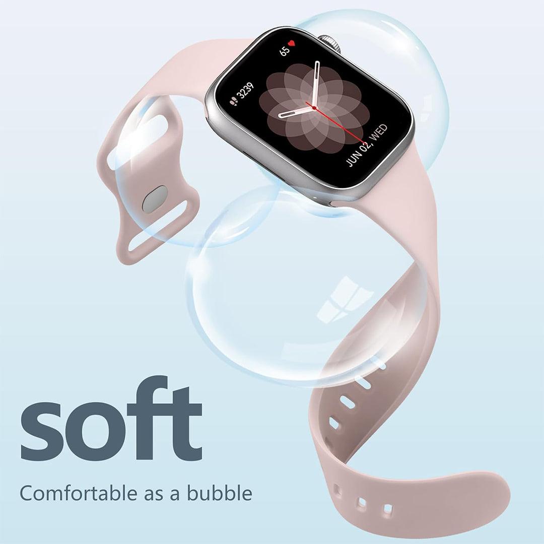 Apple Watch Belt - Silicone Strap Band for Apple Watch Series 9 8 7 6 SE 5 4 3 38/40/41/42/44/45mm Strap Band Apparel & Accessories - Tophatter Daily Deals