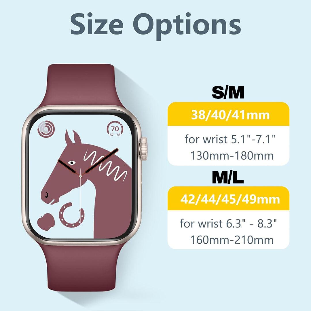 Apple Watch Belt - Silicone Strap Band for Apple Watch Series 9 8 7 6 SE 5 4 3 38/40/41/42/44/45mm Strap Band Apparel & Accessories - Tophatter Daily Deals