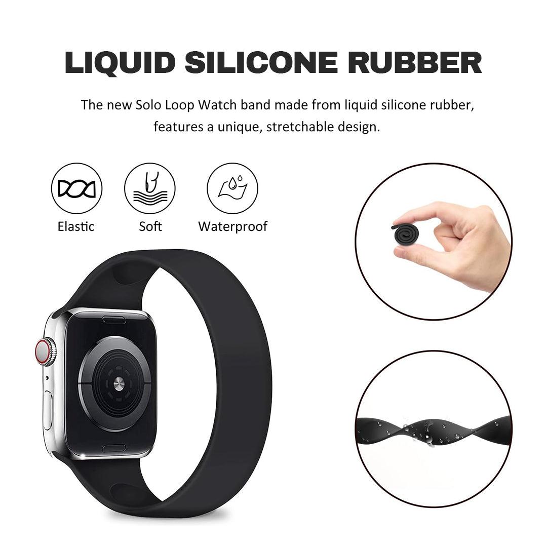 Apple Watch Belt - Silicone Strap Band for Apple Watch Series 9 8 7 6 SE 5 4 3 38/40/41/42/44/45mm Strap Band Apparel & Accessories - Tophatter Daily Deals