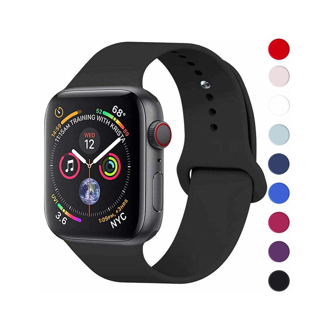 Apple Watch Belt - Silicone Strap Band for Apple Watch Series 9 8 7 6 SE 5 4 3 38/40/41/42/44/45mm Strap Band Apparel & Accessories - Tophatter Daily Deals