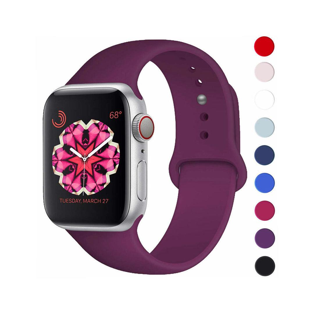 Apple Watch Belt - Silicone Strap Band for Apple Watch Series 9 8 7 6 SE 5 4 3 38/40/41/42/44/45mm Strap Band Purple Apparel & Accessories - Tophatter Daily Deals