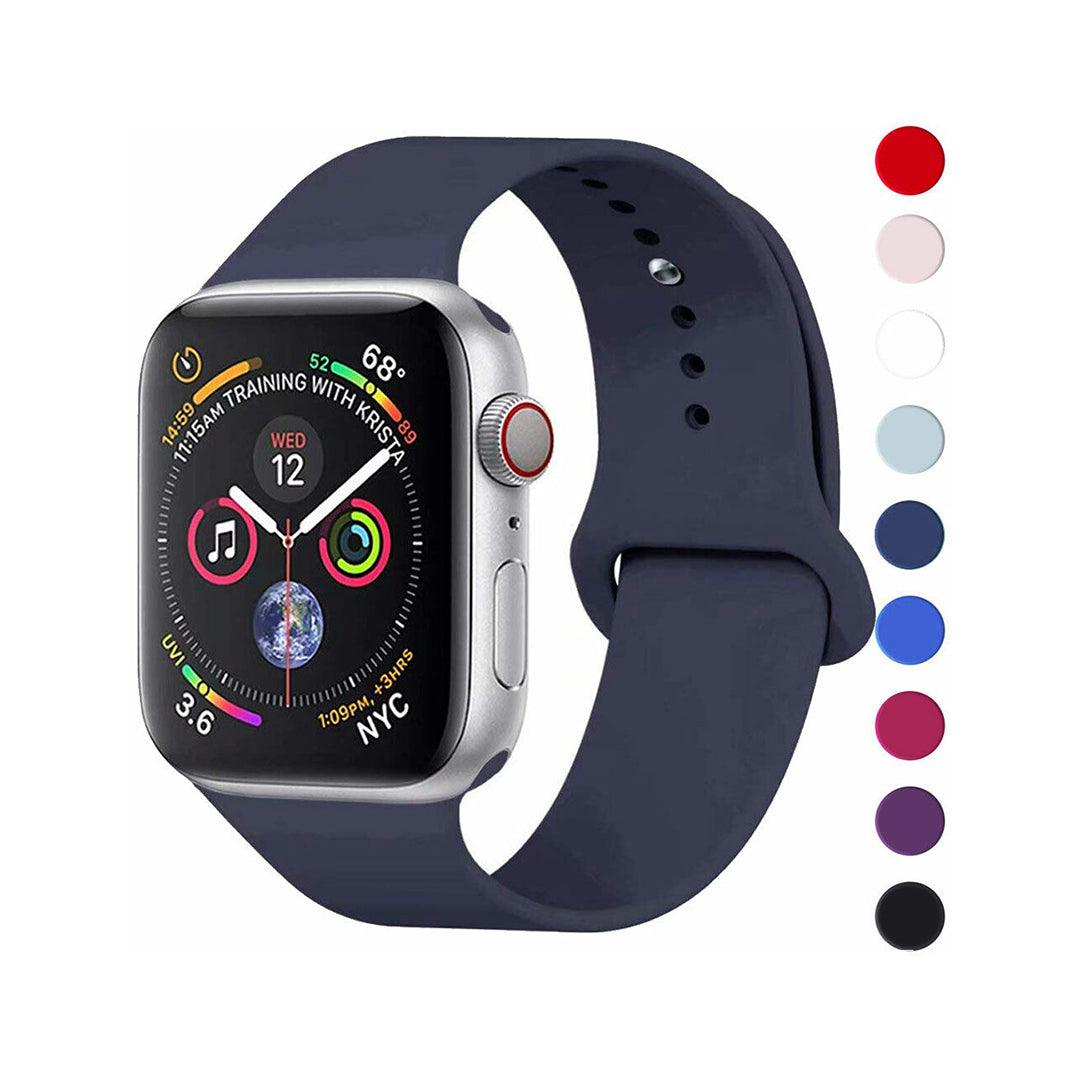 Apple Watch Belt - Silicone Strap Band for Apple Watch Series 9 8 7 6 SE 5 4 3 38/40/41/42/44/45mm Strap Band Navy Apparel & Accessories - Tophatter Daily Deals