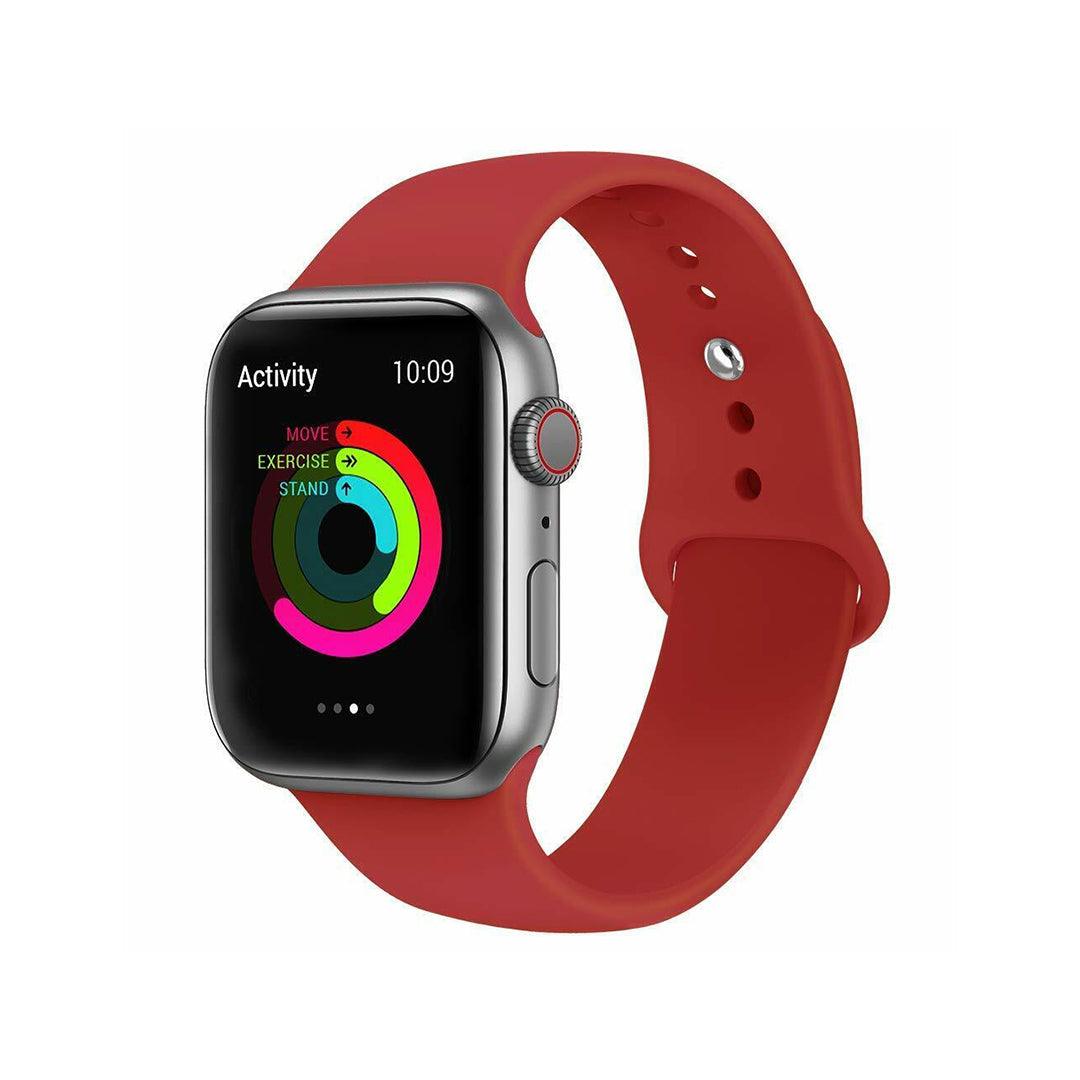 Apple Watch Belt - Silicone Strap Band for Apple Watch Series 9 8 7 6 SE 5 4 3 38/40/41/42/44/45mm Strap Band Red Apparel & Accessories - Tophatter Daily Deals