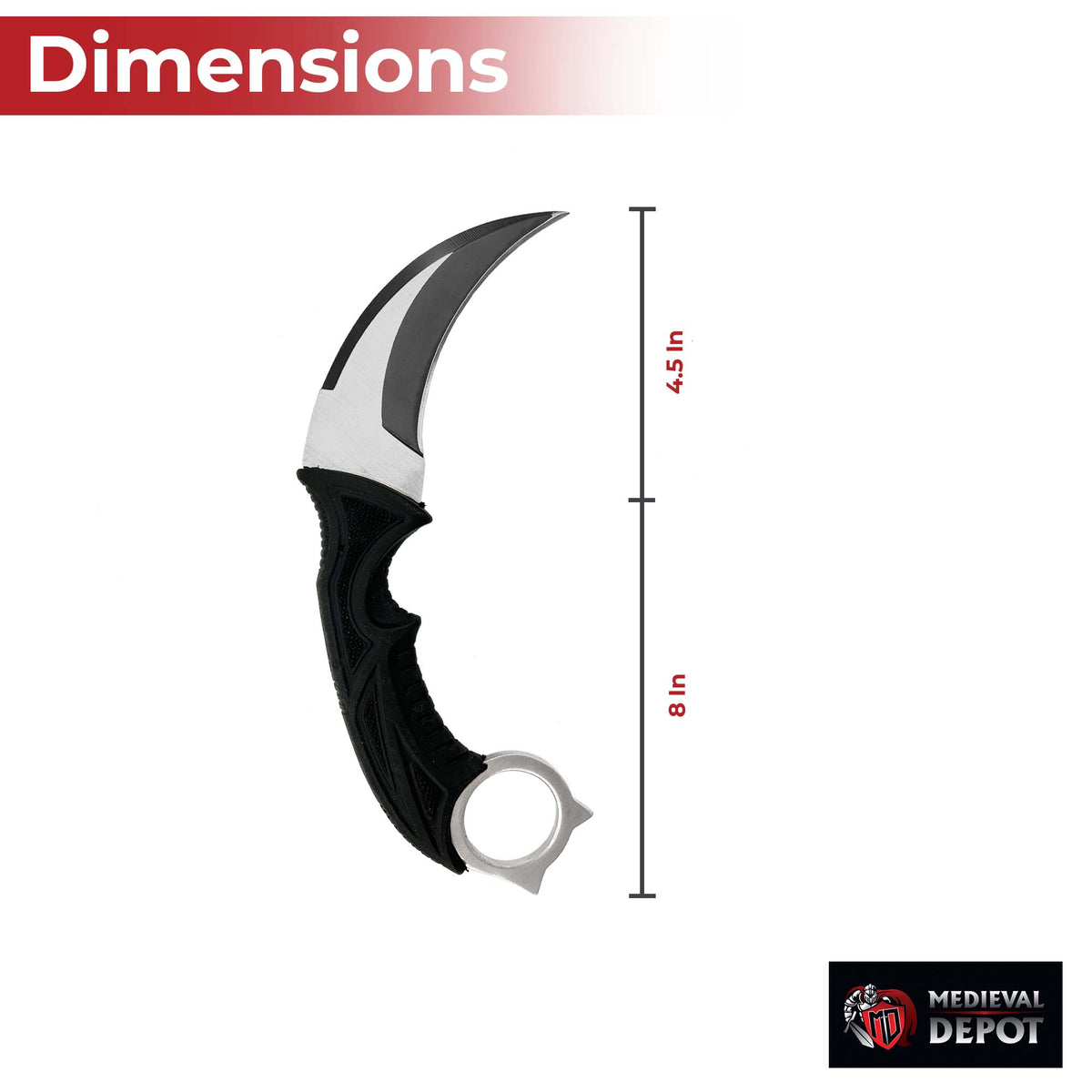 Silver Back Stalker Fixed Blade Survival Karambit knives - Tophatter Daily Deals
