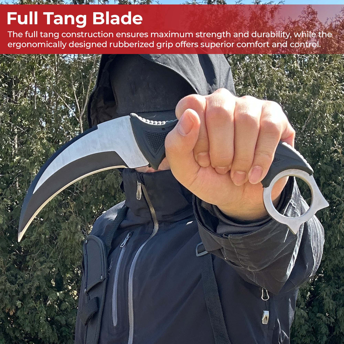 Silver Back Stalker Fixed Blade Survival Karambit knives - Tophatter Daily Deals