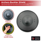 Simple Blackened Medieval Archers Buckler Shield historical period - Tophatter Daily Deals