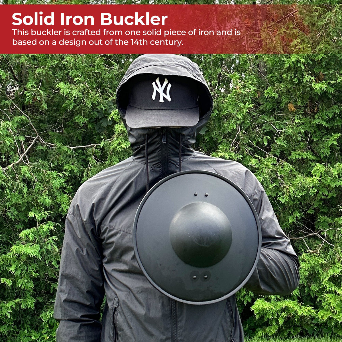 Simple Blackened Medieval Archers Buckler Shield historical period - Tophatter Daily Deals