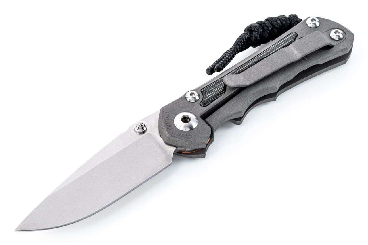 Chris Reeve Knives Small Inkosi - Left Handed - Drop Point - Black Canvas Micarta Inlay - SIN-1013 Collectors - Tophatter Daily Deals