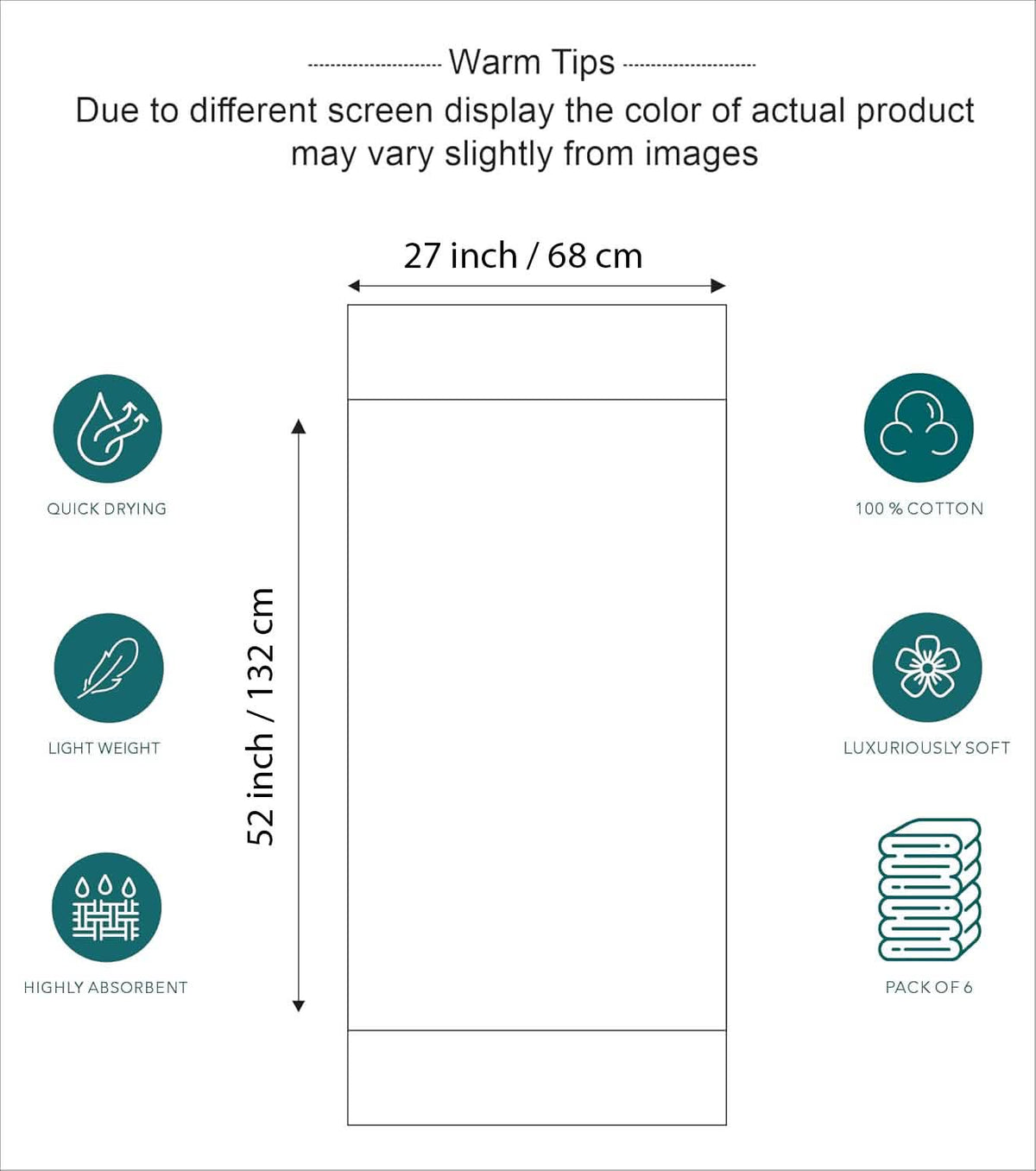 6-Piece Hotel & Spa 100% Cotton Bath Towel Set Bath - Tophatter Daily Deals