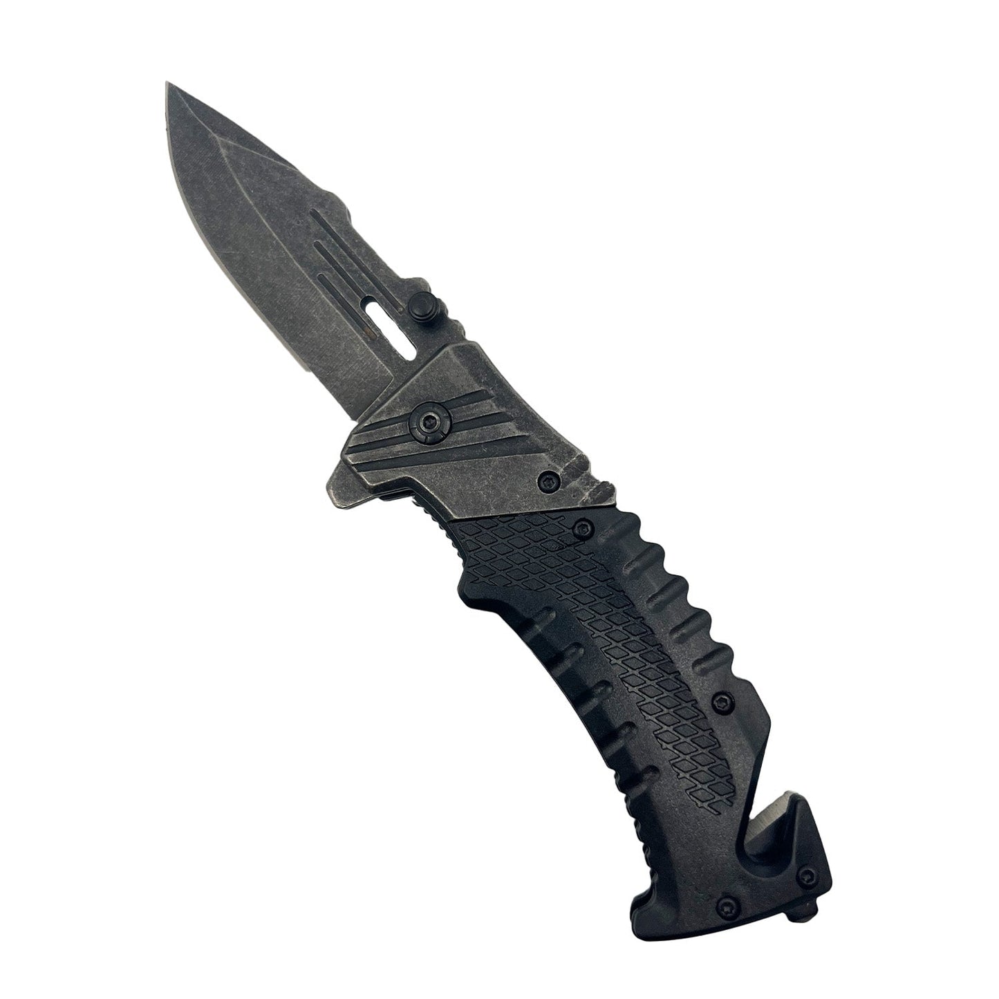 7.10" Stonewashed Spring Assisted Knife Knife - Tophatter Daily Deals