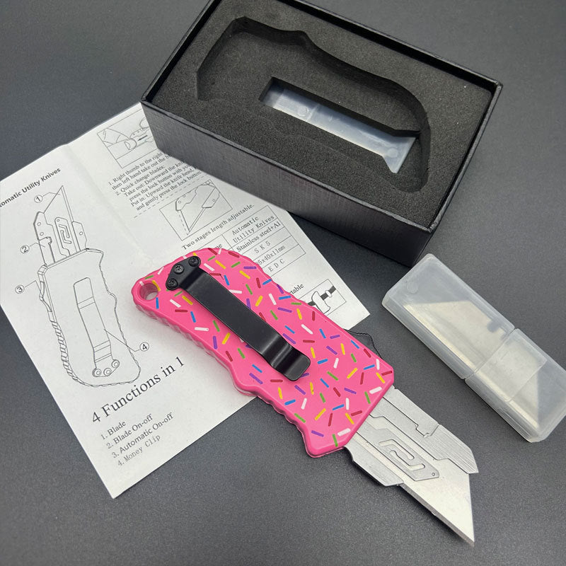 SK5 Utility Auto-Knife Pink Donut - Tophatter Daily Deals