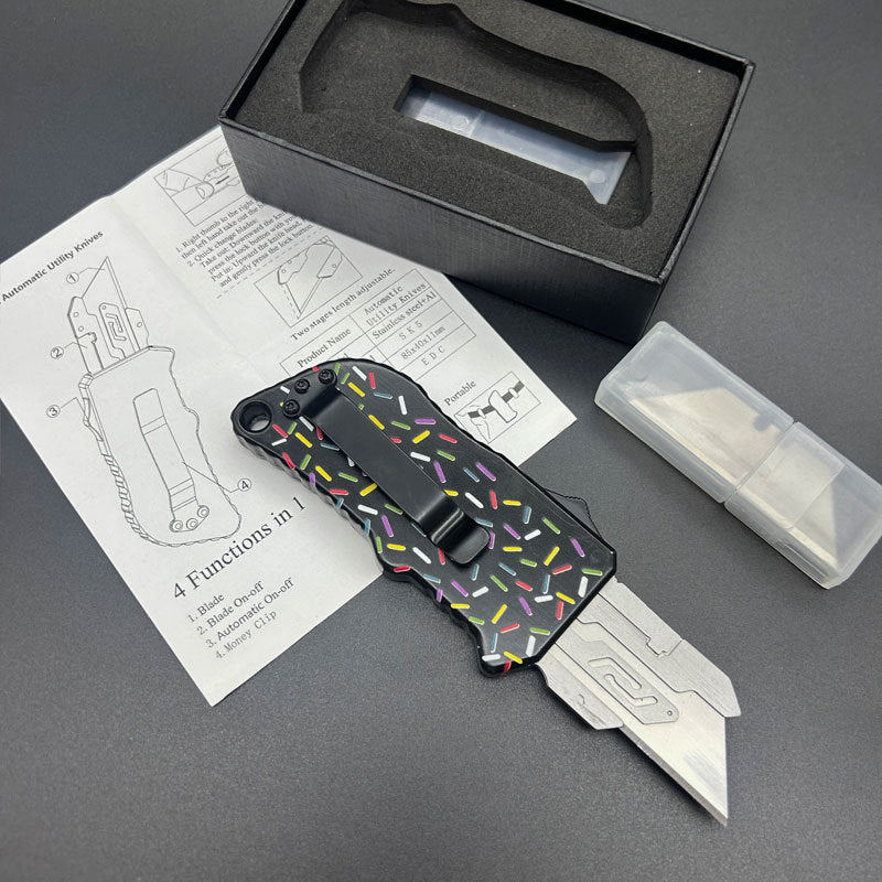SK5 Utility Auto-Knife Black Donut - Tophatter Daily Deals