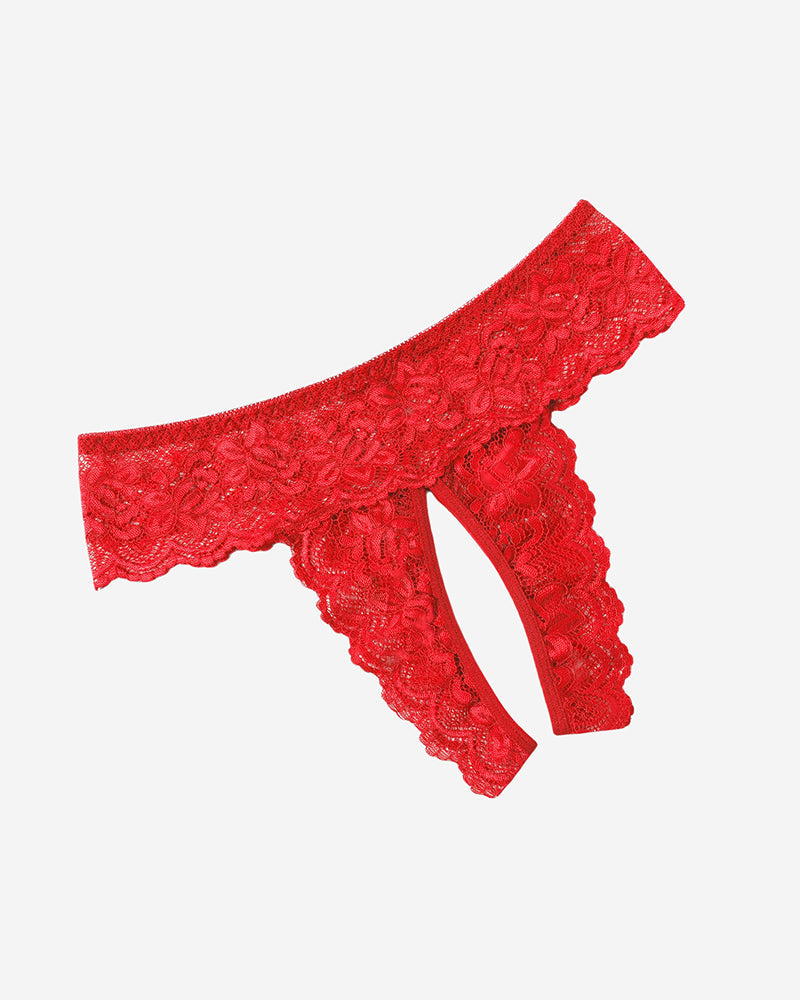 Lace Low Rise Panties Red Lingeries-panties - Tophatter Daily Deals