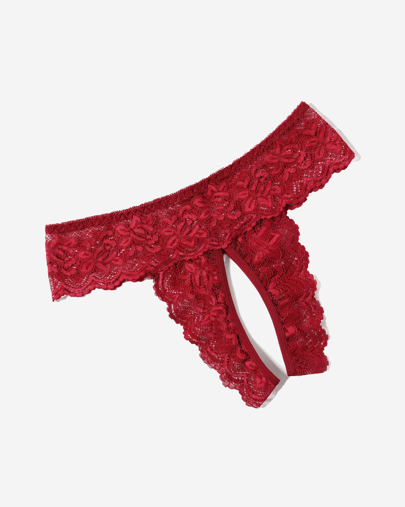 Lace Low Rise Panties Wine Red Lingeries-panties - Tophatter Daily Deals