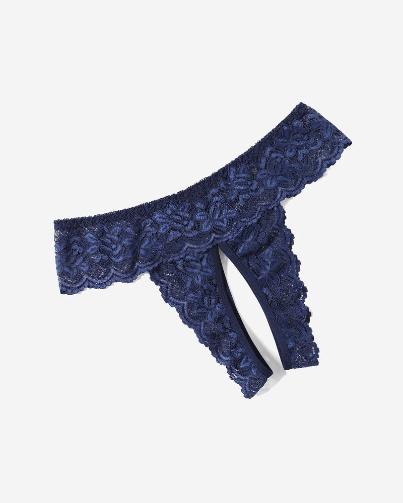 Lace Low Rise Panties Navy Blue Lingeries-panties - Tophatter Daily Deals