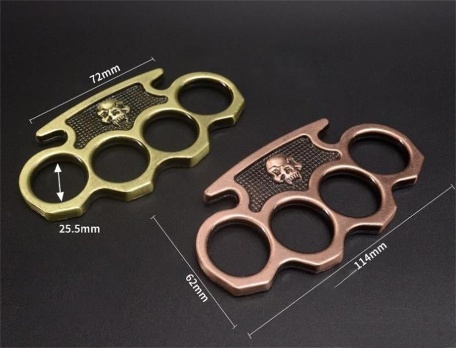 SKULL - EDC window breaker brass knuckles duster outdoor supplies - Tophatter Daily Deals