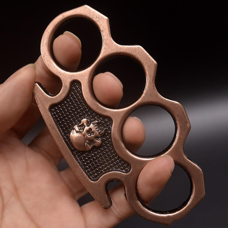 SKULL - EDC window breaker brass knuckles duster outdoor supplies Rose Gold - Tophatter Daily Deals