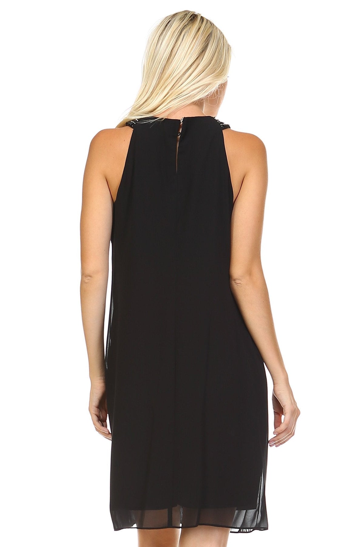 Women's Beaded Neckline Fringe Dress Dresses / Evening Gowns - Tophatter Daily Deals