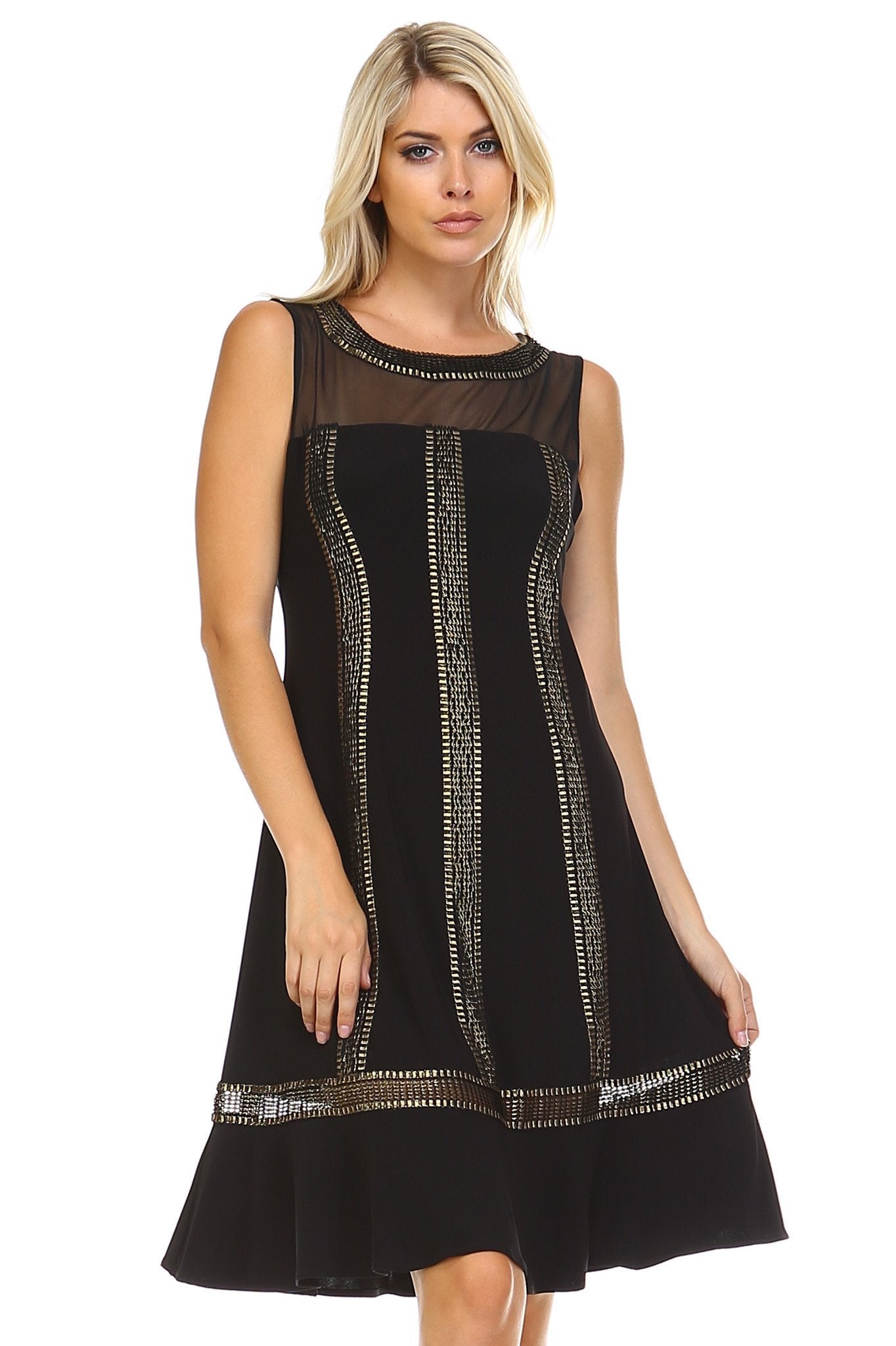 Women's Gold Detail Evening Dress Dresses / Evening Gowns - Tophatter Daily Deals