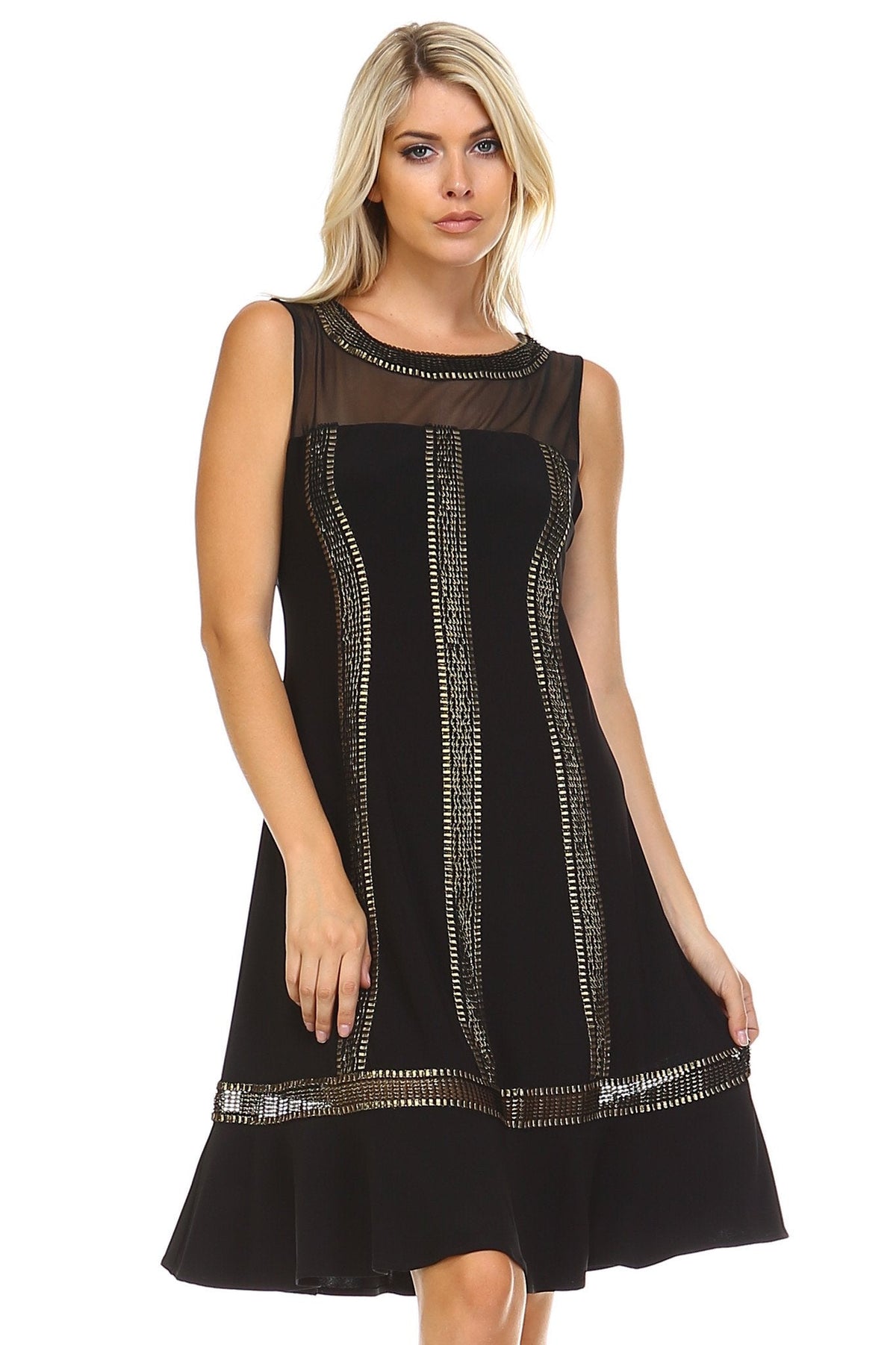 Women's Gold Detail Evening Dress Dresses / Evening Gowns - Tophatter Daily Deals