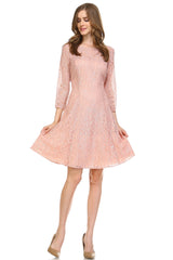 Women's 3/4 Three Quarter Sleeve A-Line Sequin Dress Faded Rose Dresses / Evening Gowns - Tophatter Daily Deals